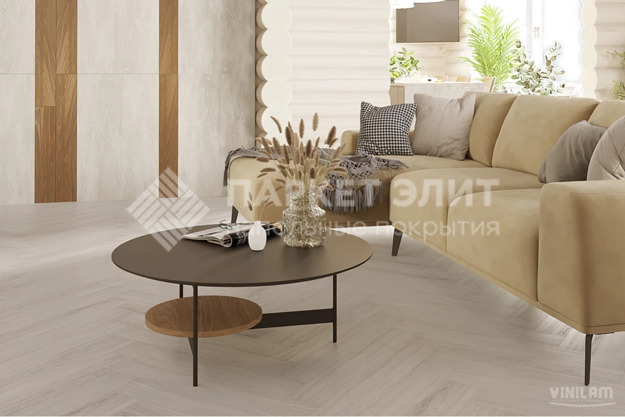 Виниловый пол Vinilam PARQUET Herringbone Glue GD11366 Паркет Санторини Glue 762x152,4x2,5 мм
