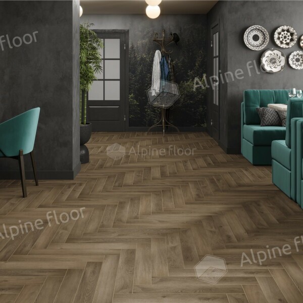 Ламинат Alpine Floor Herringbone 8 Pro Дуб Анжу LF102-11 606x101x8 мм