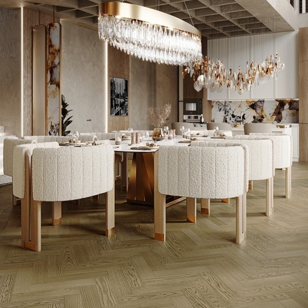 Кварцевый паркет Quartz Parquet Штучный паркет Дуб Конго 44-1258-54 5/0,6 мм, 400х100х5