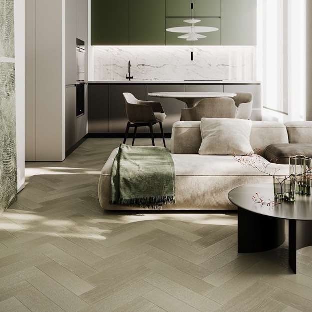 Кварцевый паркет Quartz Parquet Штучный паркет Дуб Лунный 44-1258-08 5/0,6 мм, 400х100х5