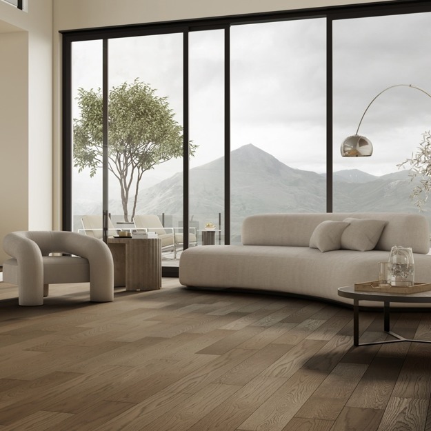 Кварцевый паркет Quartz Parquet Классик Дуб Брауни 413 7/1,2 мм, 400-1220х152х7